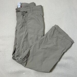 North Face Pants‎ Women Size 14 Noble Coyote Kaki Stretch Roll Up Draw String